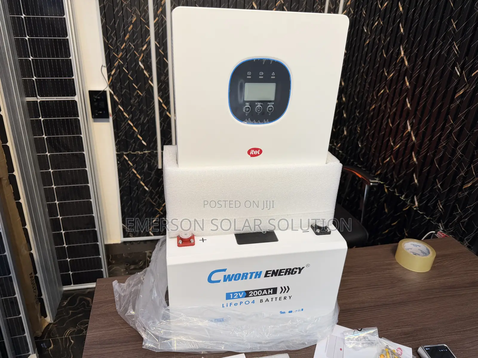 Itel 1.5kva 12v Hybrid Inverter With 2.5kwh Cworth Lithium Battery