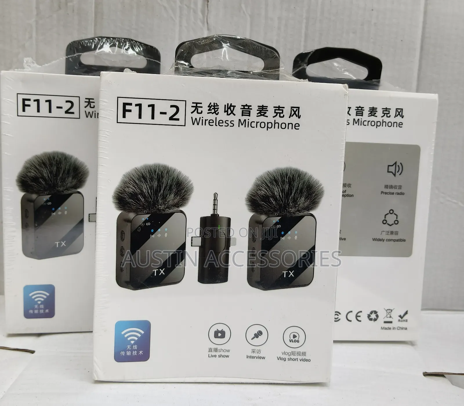 Best Quality F11-2 Mic, 3 in 1 Pack With Noise Cancellation and Type-C
