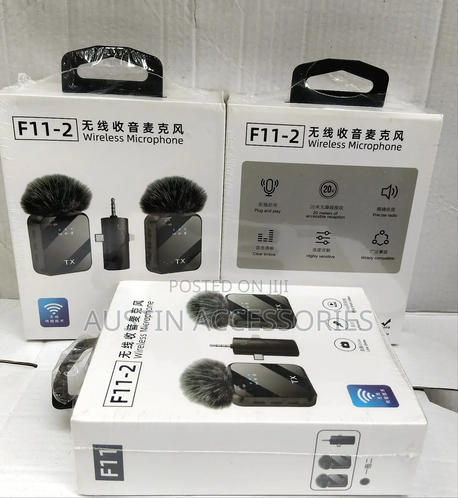 Best Quality F11-2 Mic, 3 in 1 Pack With Noise Cancellation and Type-C