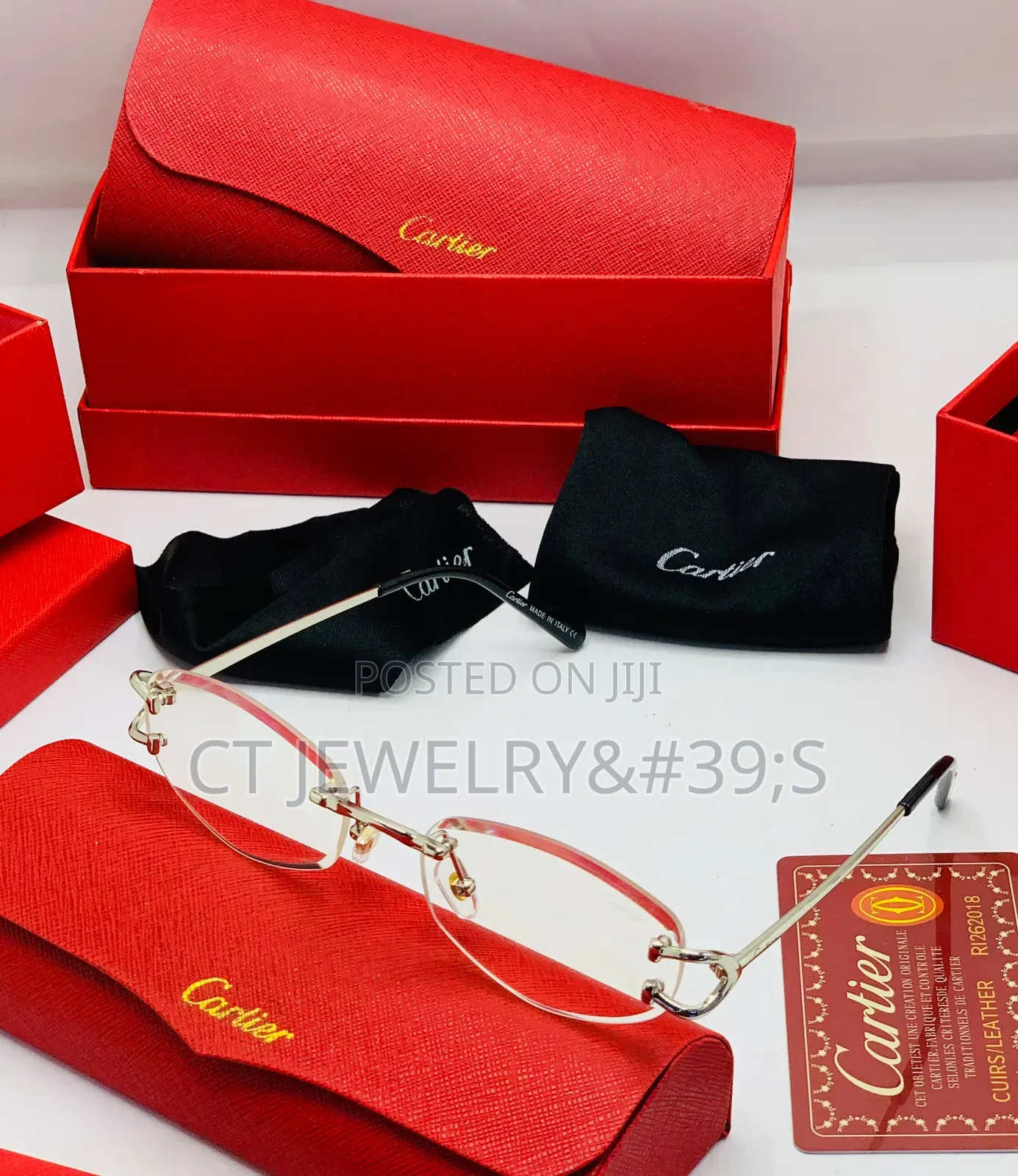 CARTIER Rimless Sunglasses for Unisex High Quality