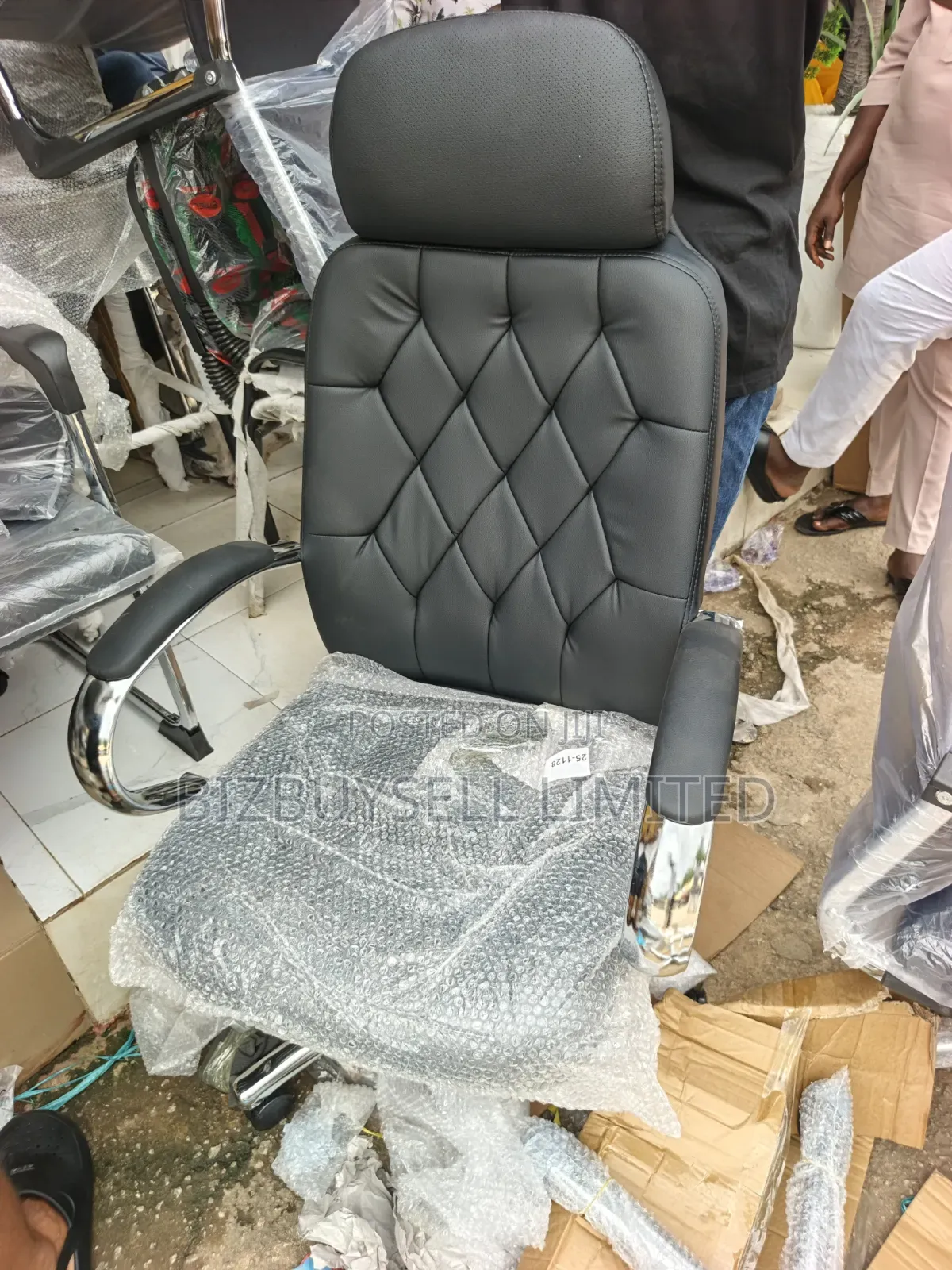 Executive Office Chair, Swivel and Reclining With Headrest.