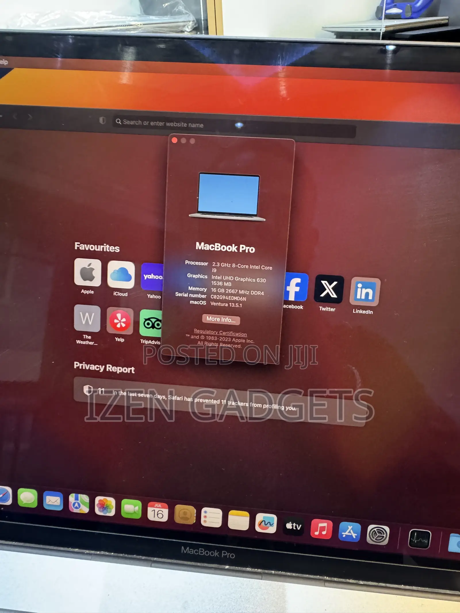 Laptop Apple MacBook Pro 2019 16GB Intel Core i9 SSD 1T