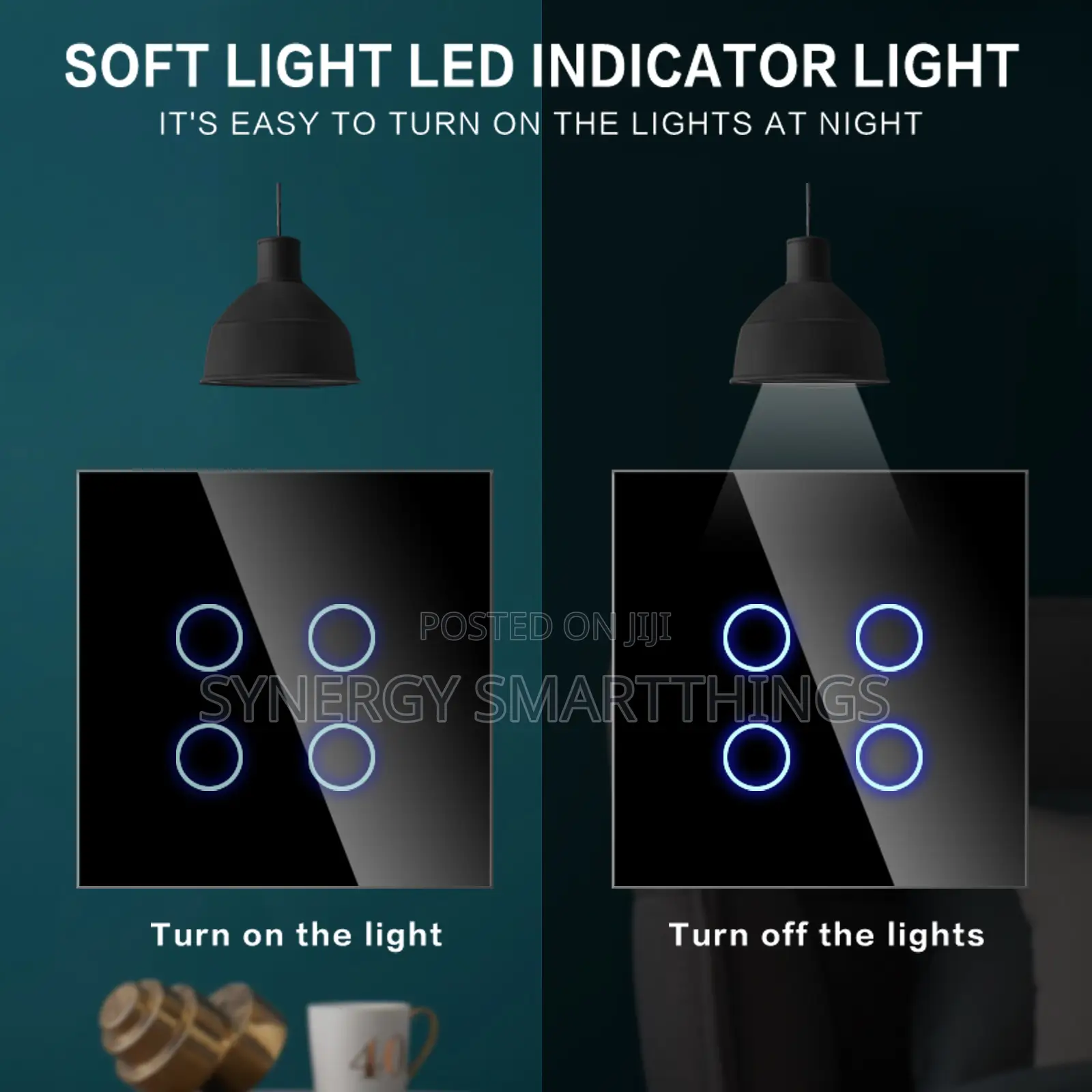 Tuya Zigbee Touch Smart 4 Gang Switch Black Color