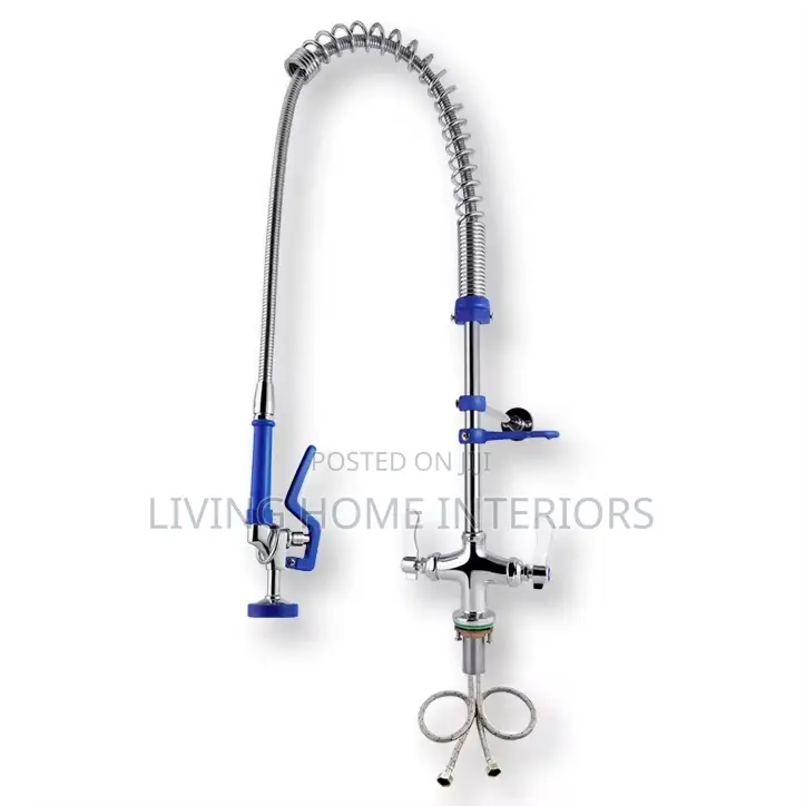 Commercial Pre-Rinse Kitchen Faucet With a High-Pressure Spray Valve
