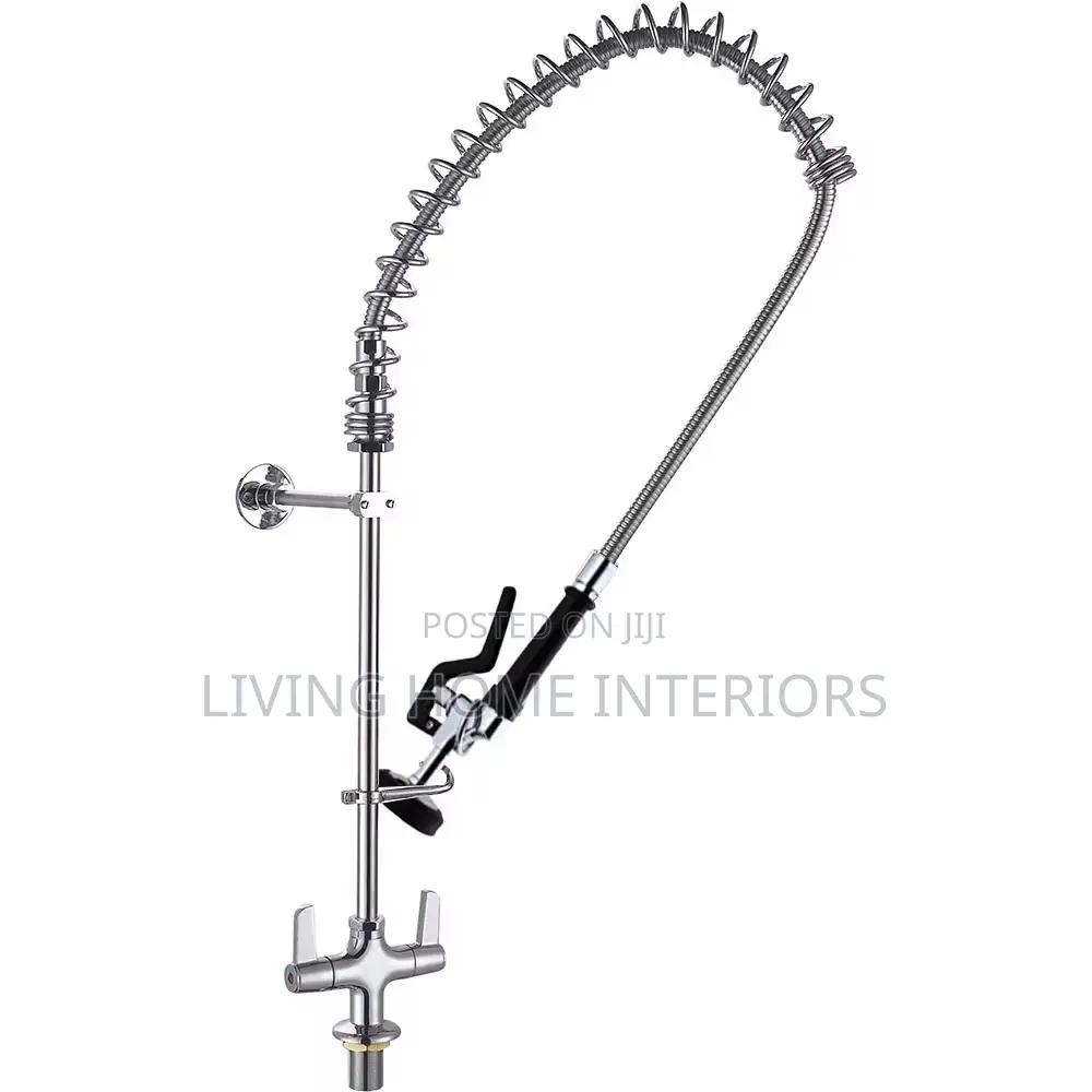 Commercial Pre-Rinse Kitchen Faucet With a High-Pressure Spray Valve