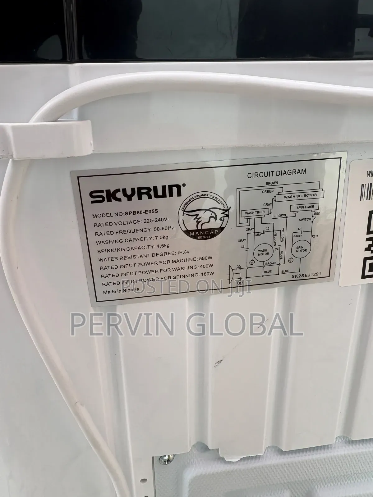 Skyrun Washing Machine Spb80 7kg