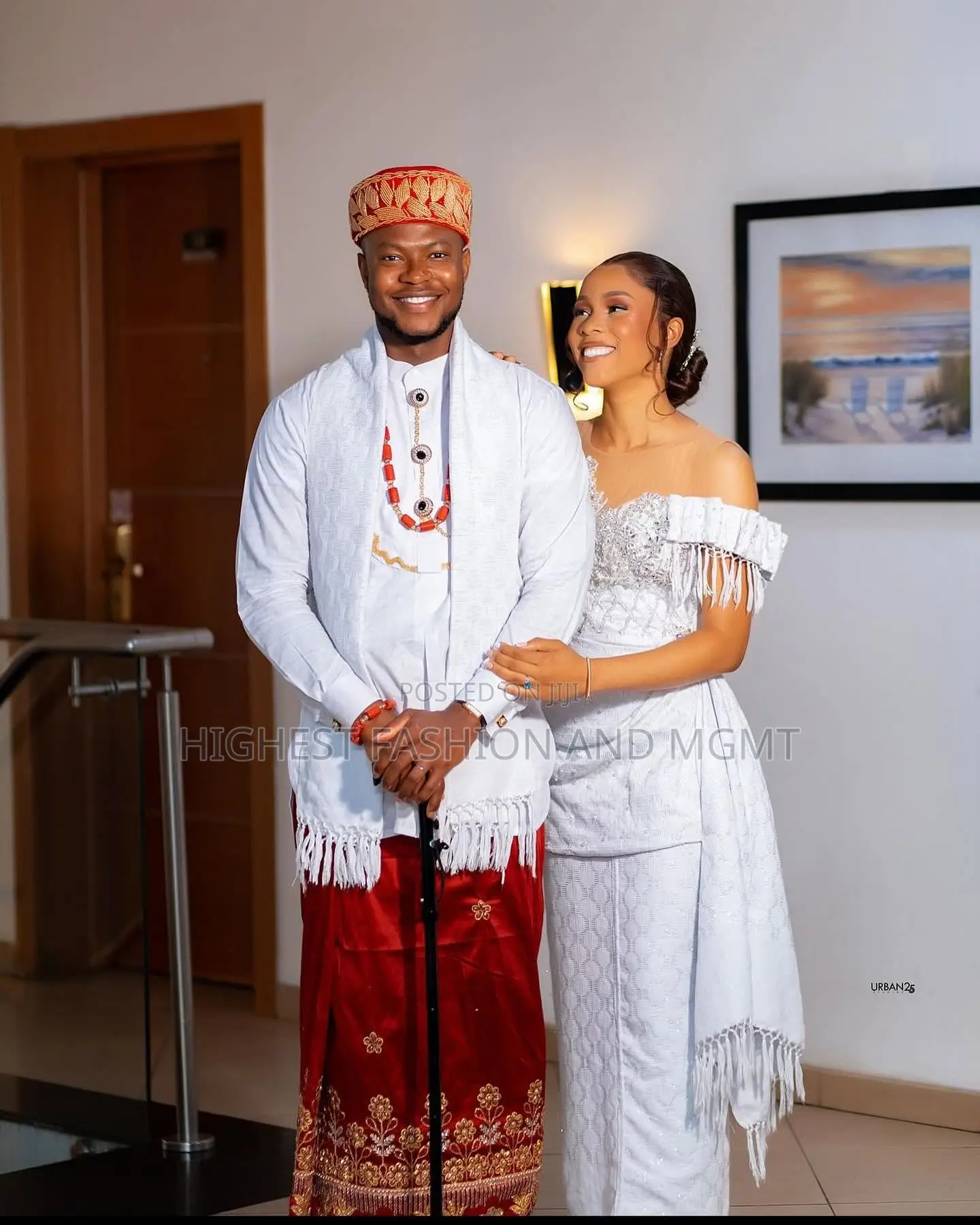 White Beaded Midi Dress Crimson Velvet Wrapper Set