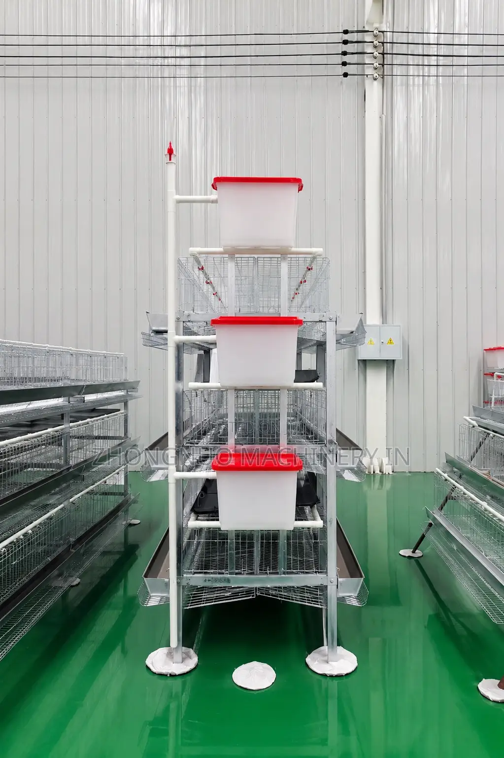 H-Type 3 Tires 96 Birds Capacity Layer Cages With Manure Tray