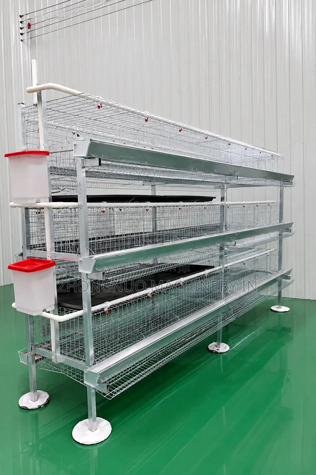 H-Type 3 Tires 96 Birds Capacity Layer Cages With Manure Tray