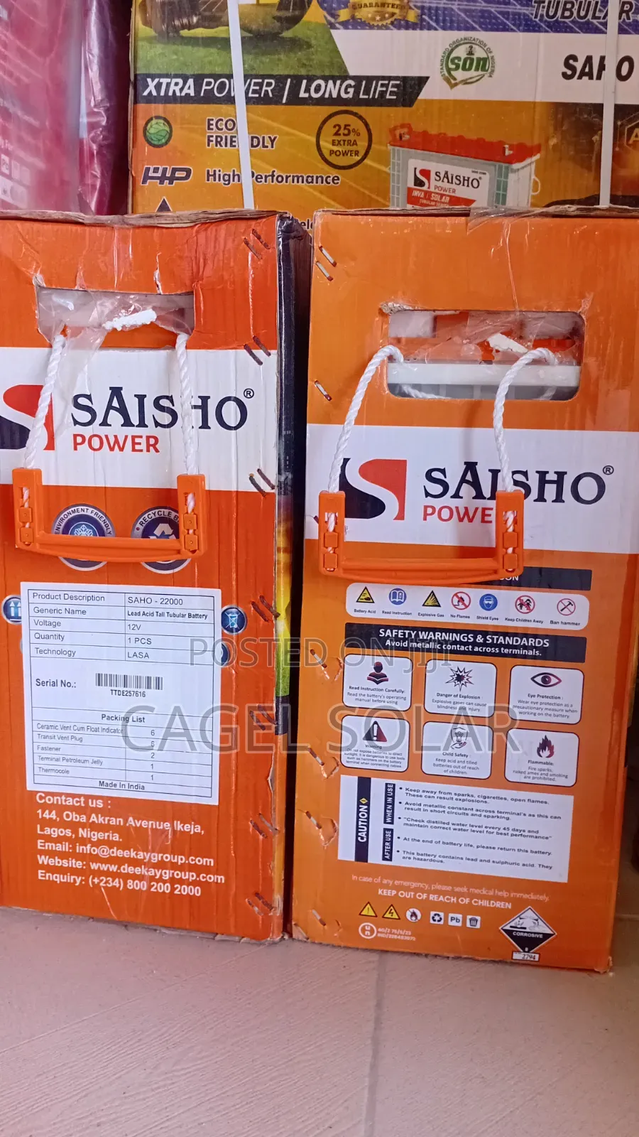 220Ah Saisho Tubular Battery