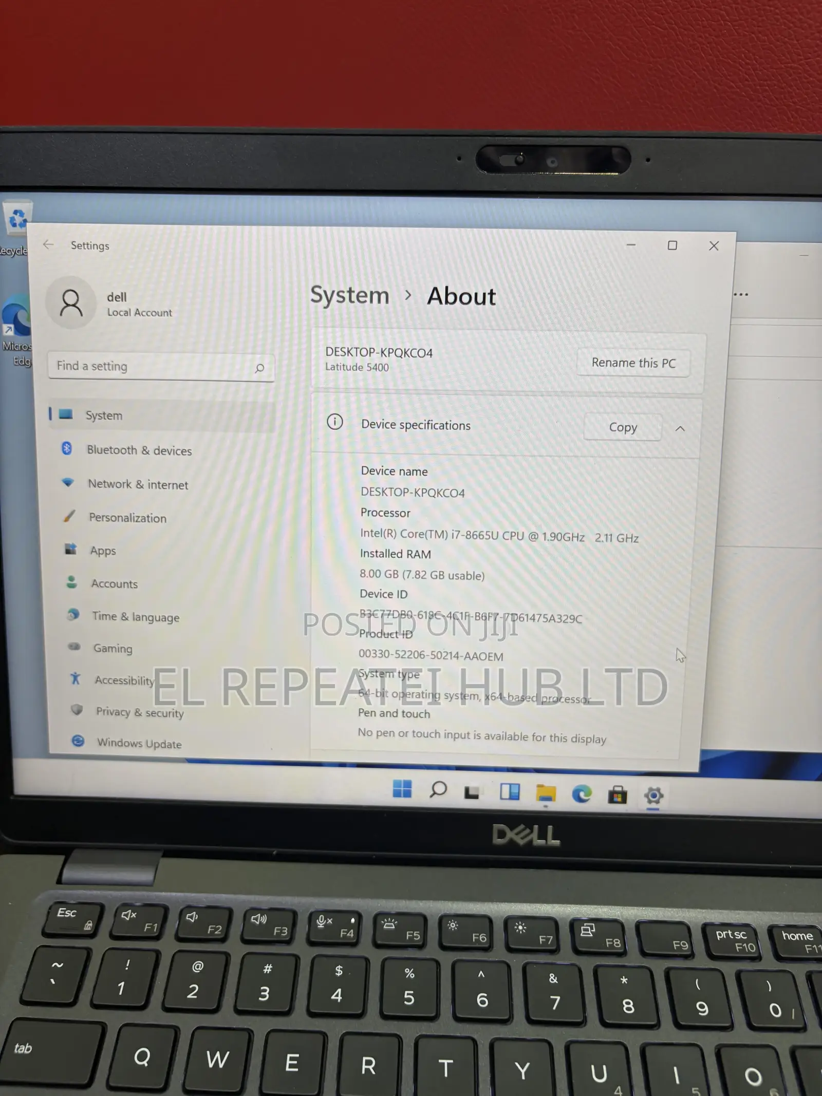 Laptop Dell Latitude 5400 8GB Intel Core i7 SSD 256GB