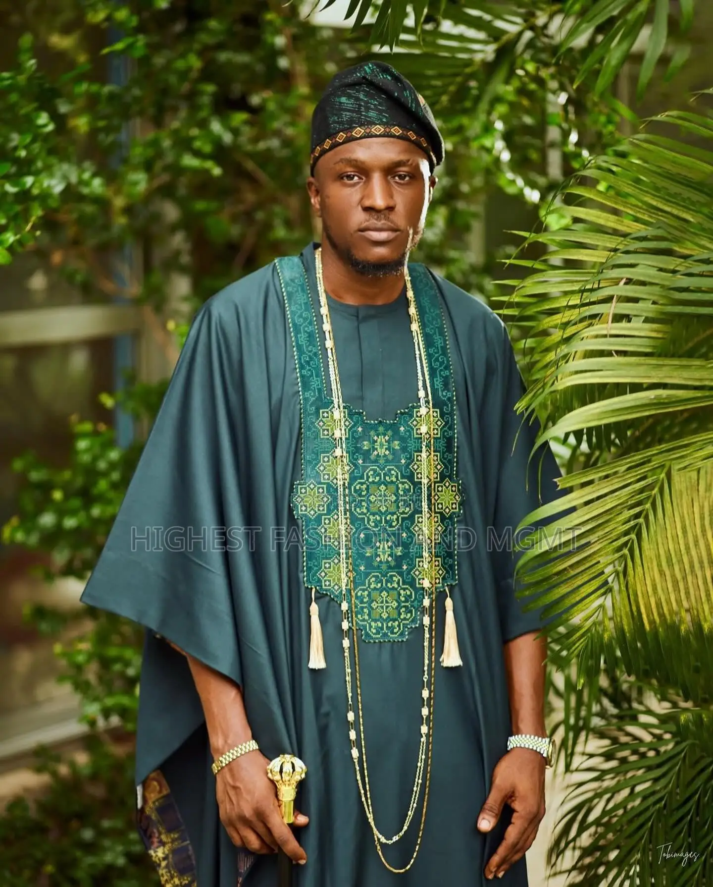 Tructured Corset Gown Embroidered Agbada Set
