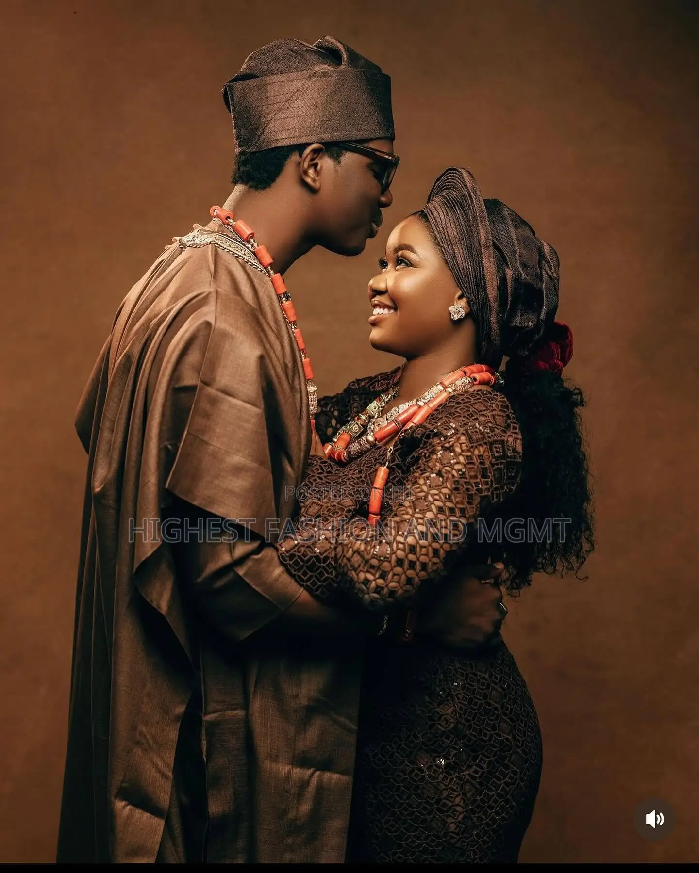 Lace Peplum Gown Embroidered Agbada Set