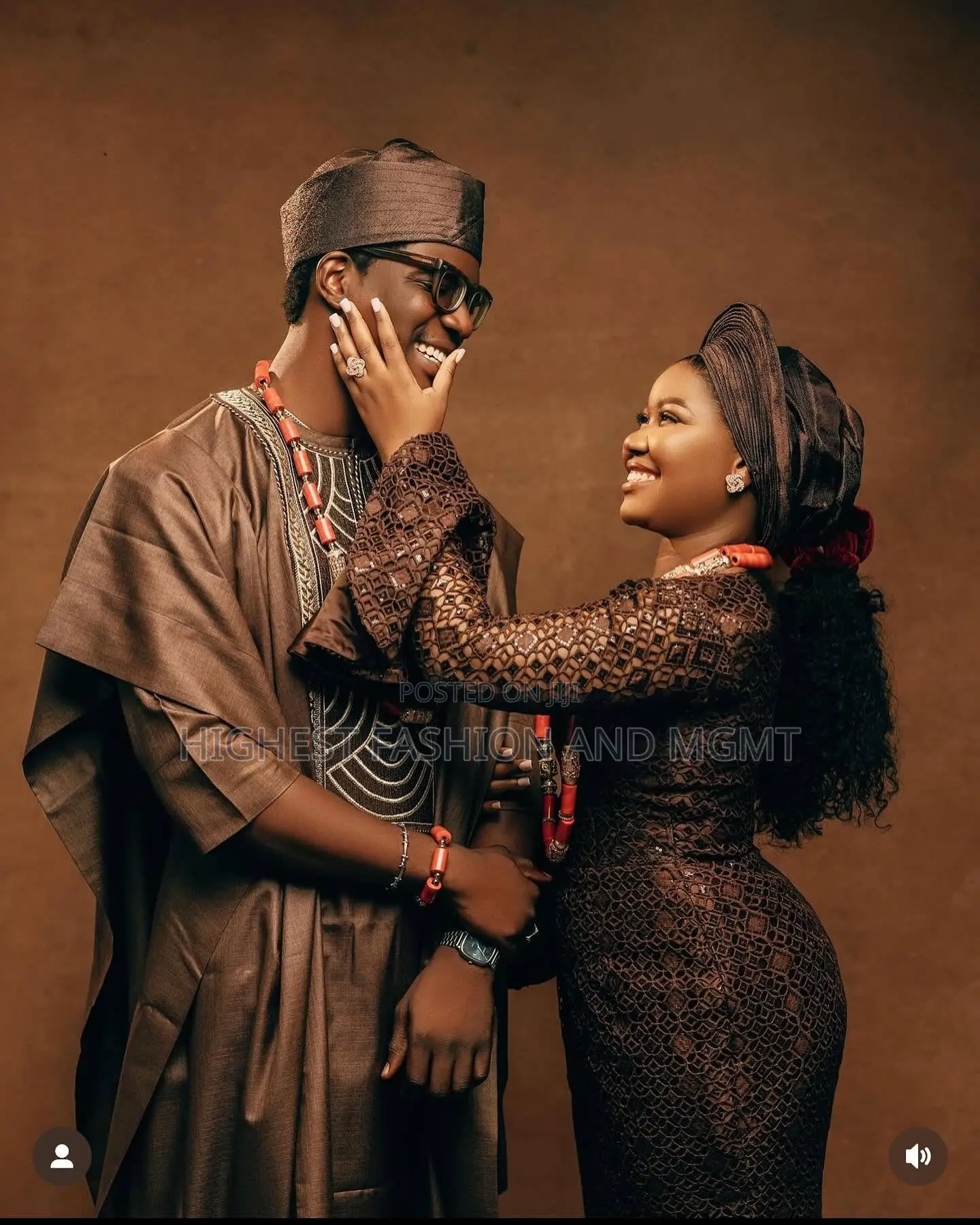 Lace Peplum Gown Embroidered Agbada Set
