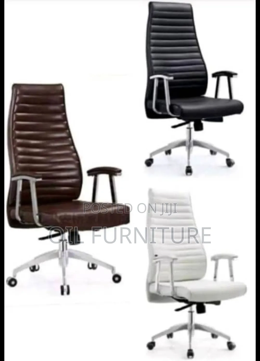 Luxury High-Back Executive Office Chair (White, Black Brown Avail)