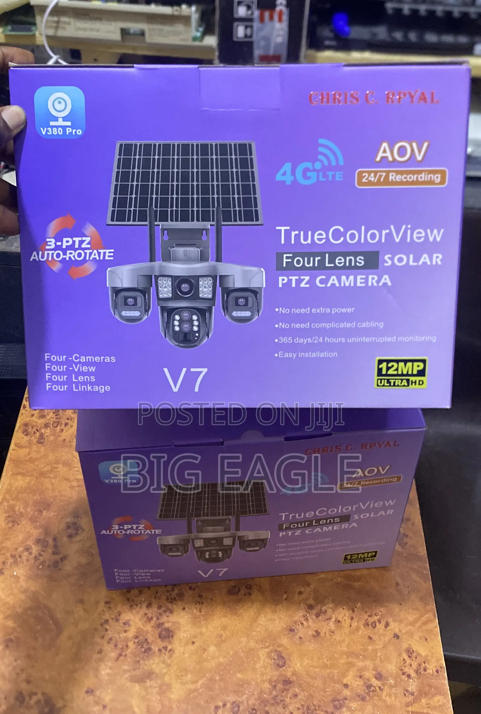 AOV 4 Lens 4G Solar CCTV Camera With Motion Detection, SIM Card