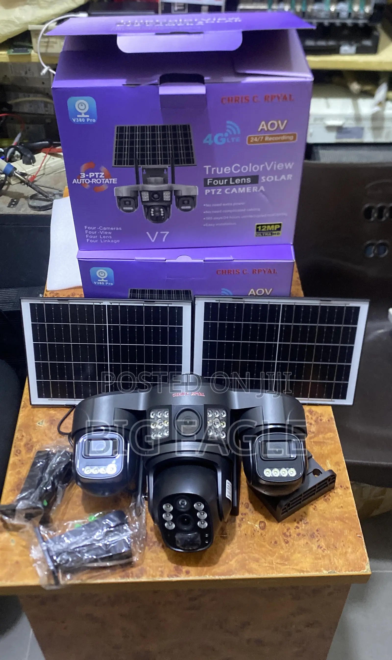 AOV 4 Lens 4G Solar CCTV Camera With Motion Detection, SIM Card