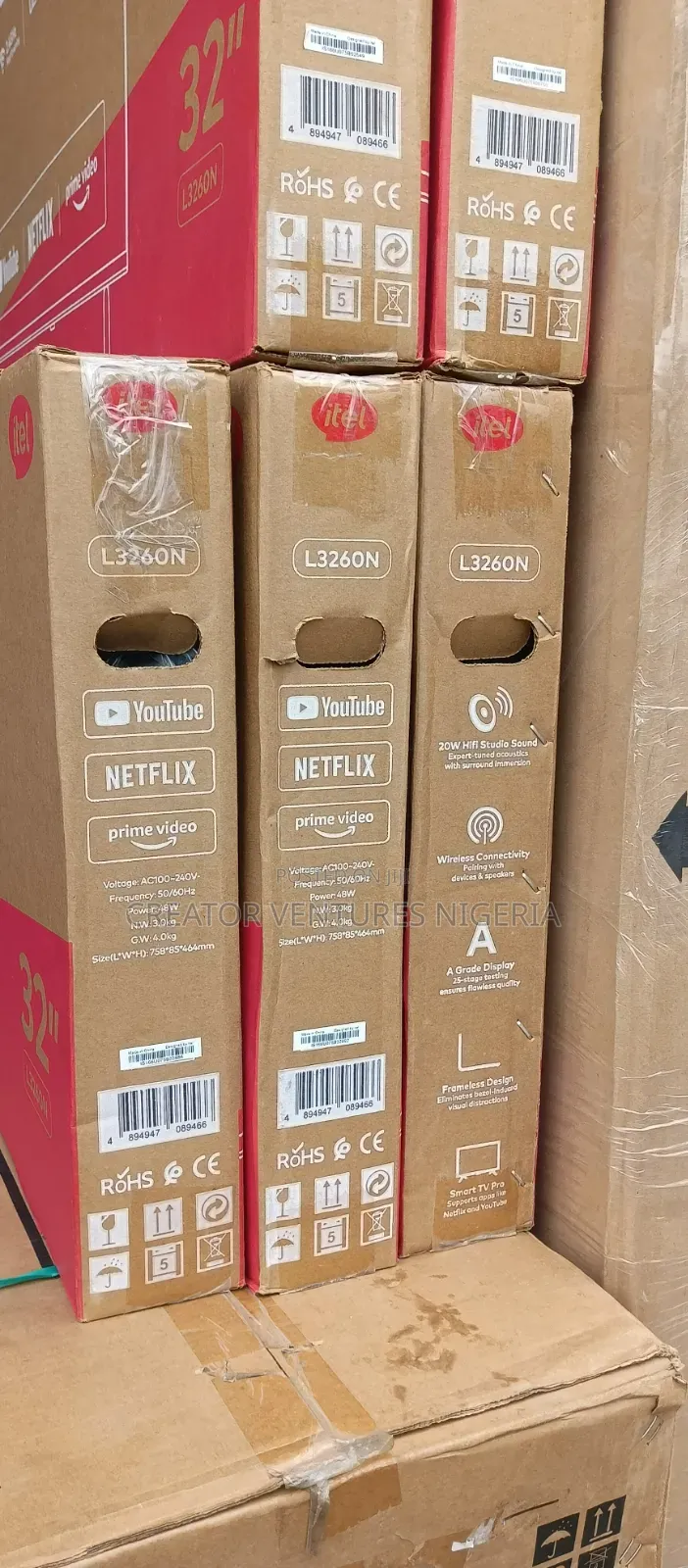 Itel 32" Smart Android TV, With Netflix ,Wifi,USB ,Full Hd, 43" AVAIL