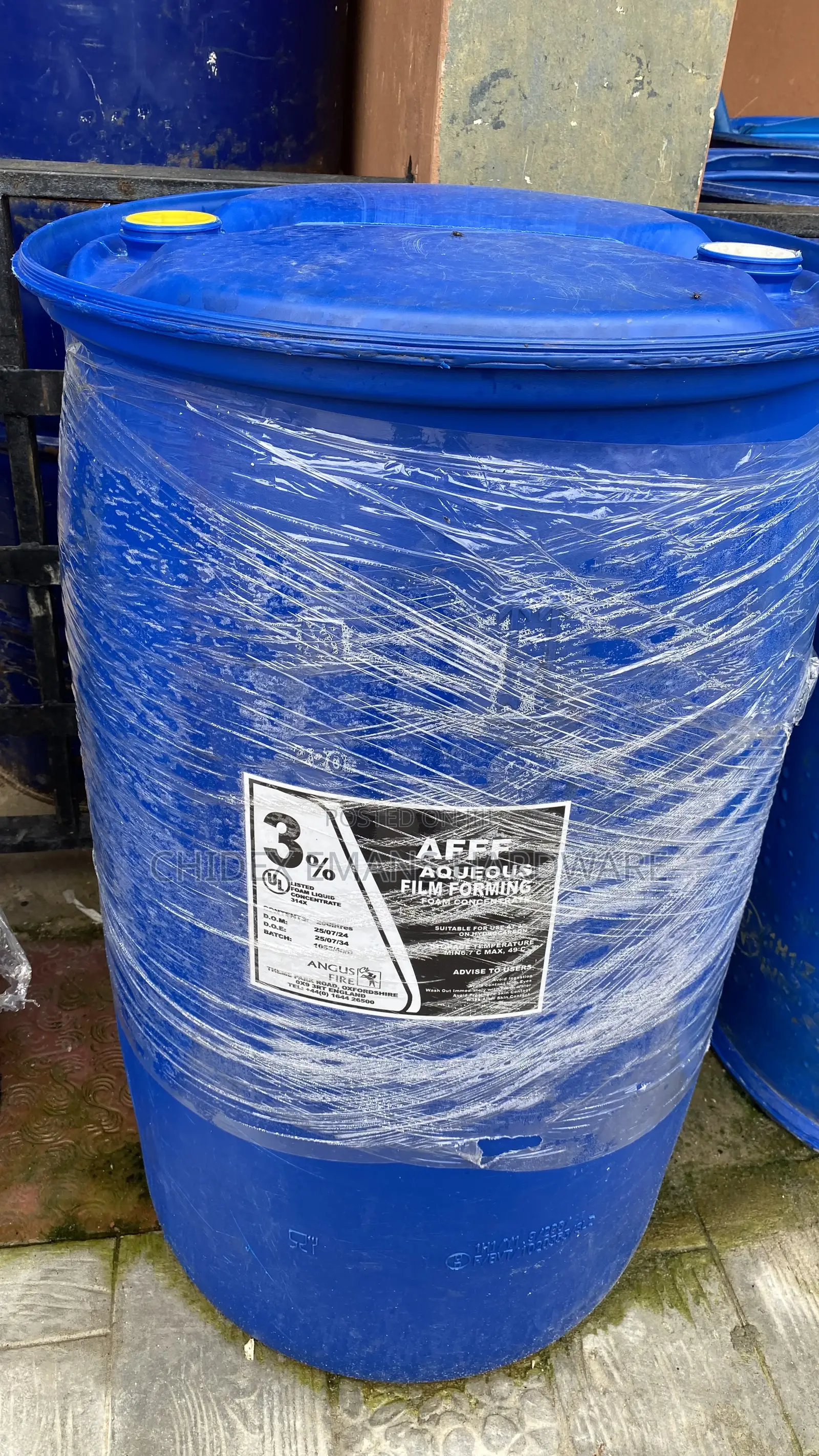 200-Liter Drum of 3% Aqueous Film Forming Foam (AFFF) Concentrate.