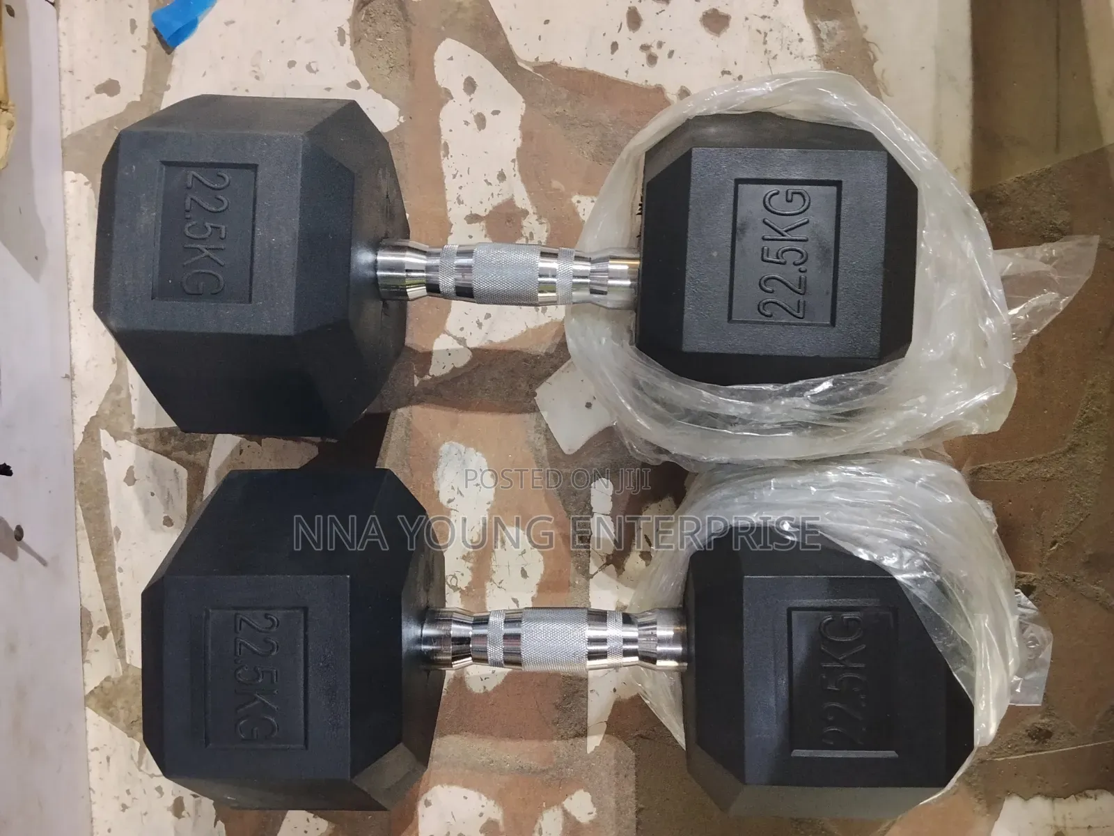 22.5kg + 22.5kg=45kg Hexagon Dumbbell