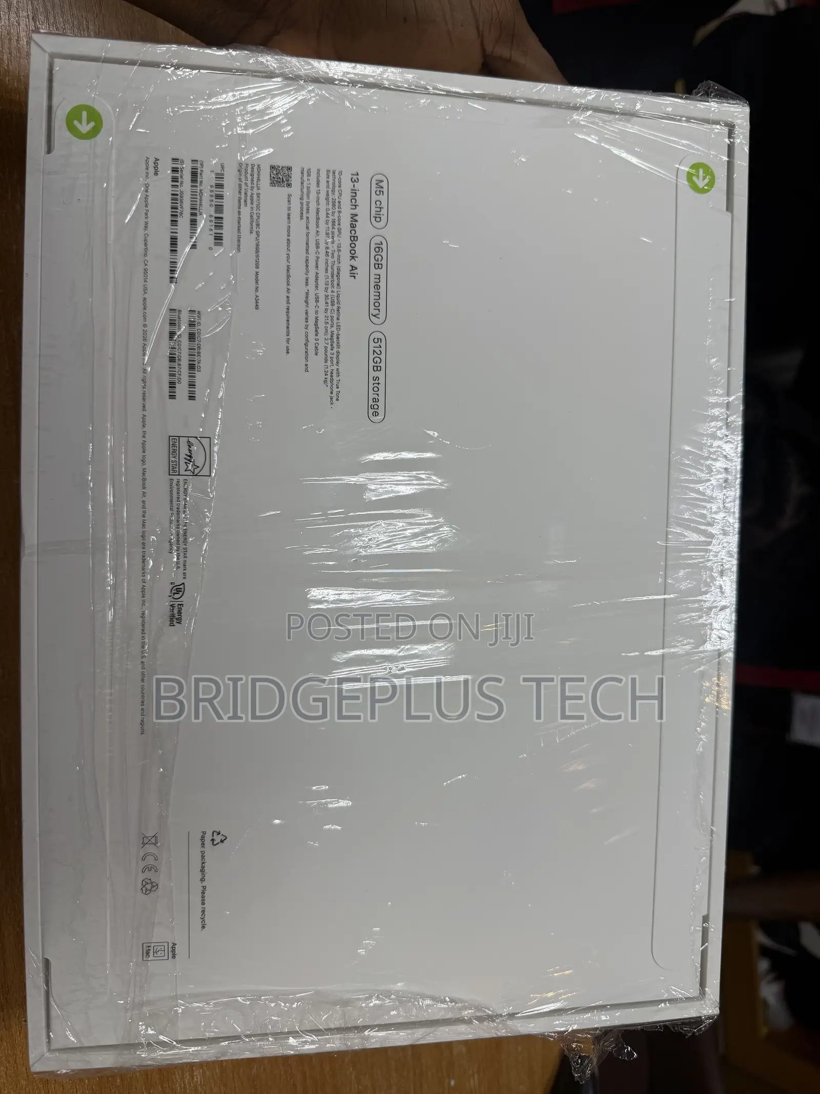 New Laptop Apple MacBook Air 2026 M5 16GB Apple M5 SSD 512GB