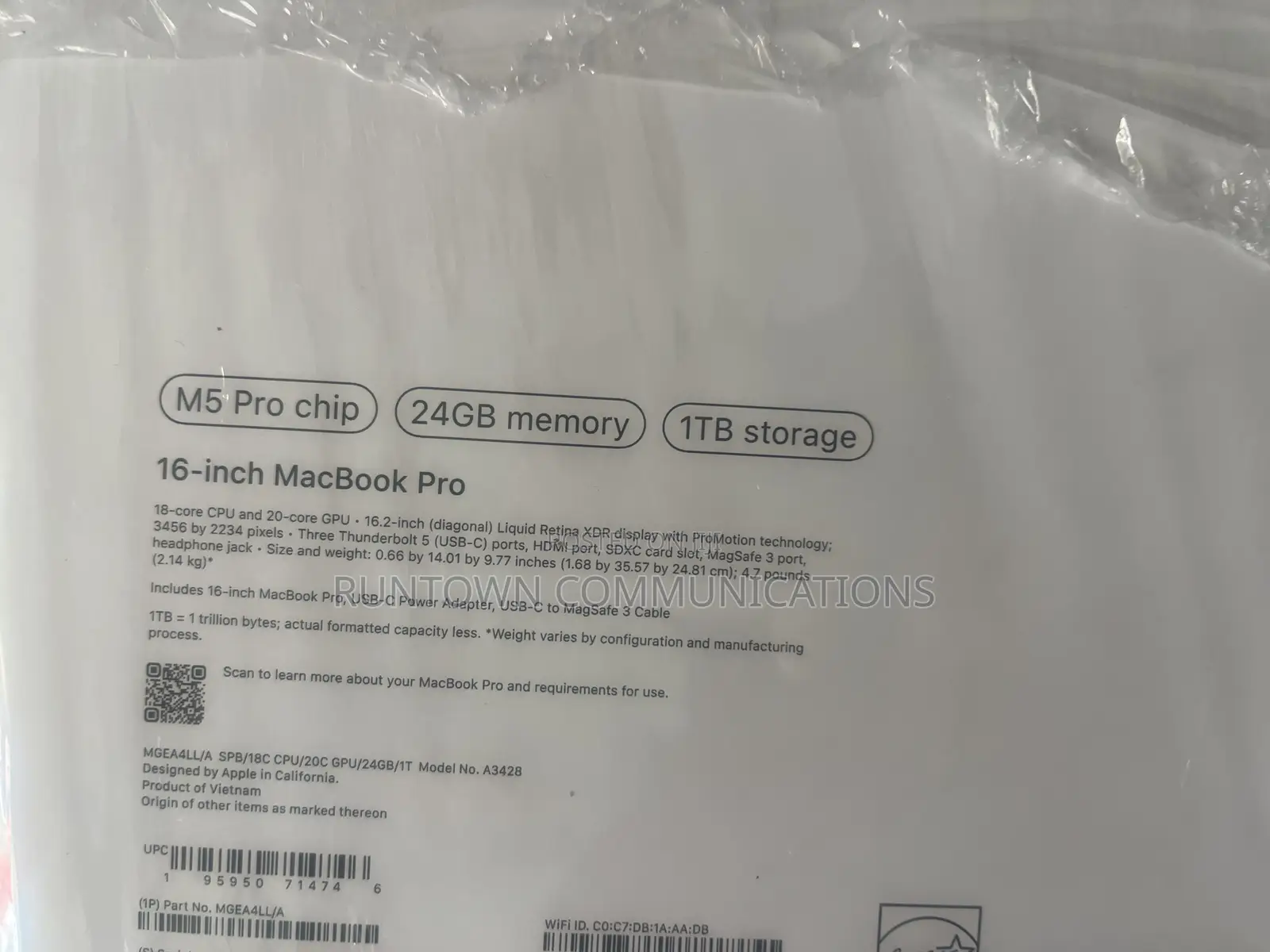 New Laptop Apple MacBook Pro 2026 M5 Pro 24GB Apple M5 Pro SSD 1T