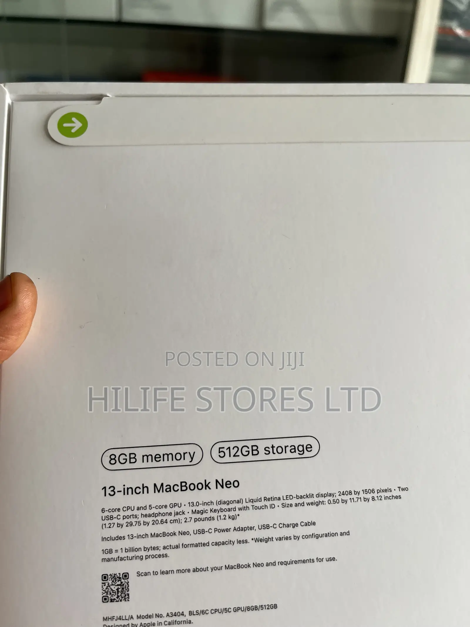 New Laptop Apple MacBook Neo 2026 8GB SSD 512GB