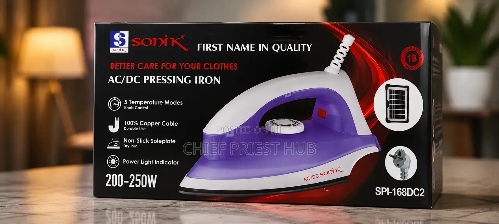 AC/Dc Solar Pressing Iron