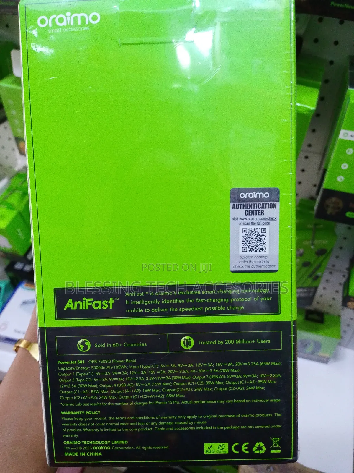 Oraimo Powerbank 50,000ahms