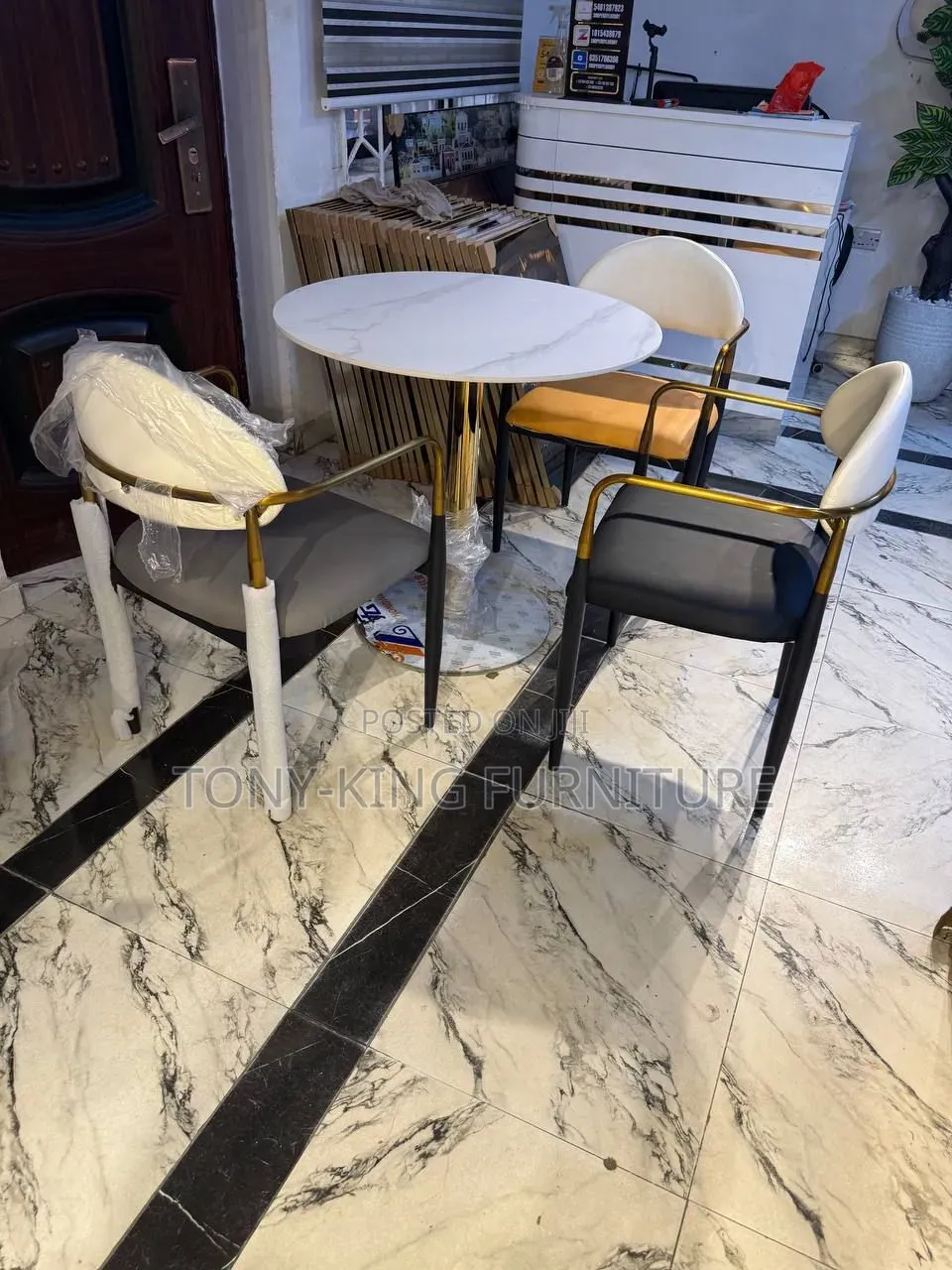 Modern Imported Marble Dining Table Set