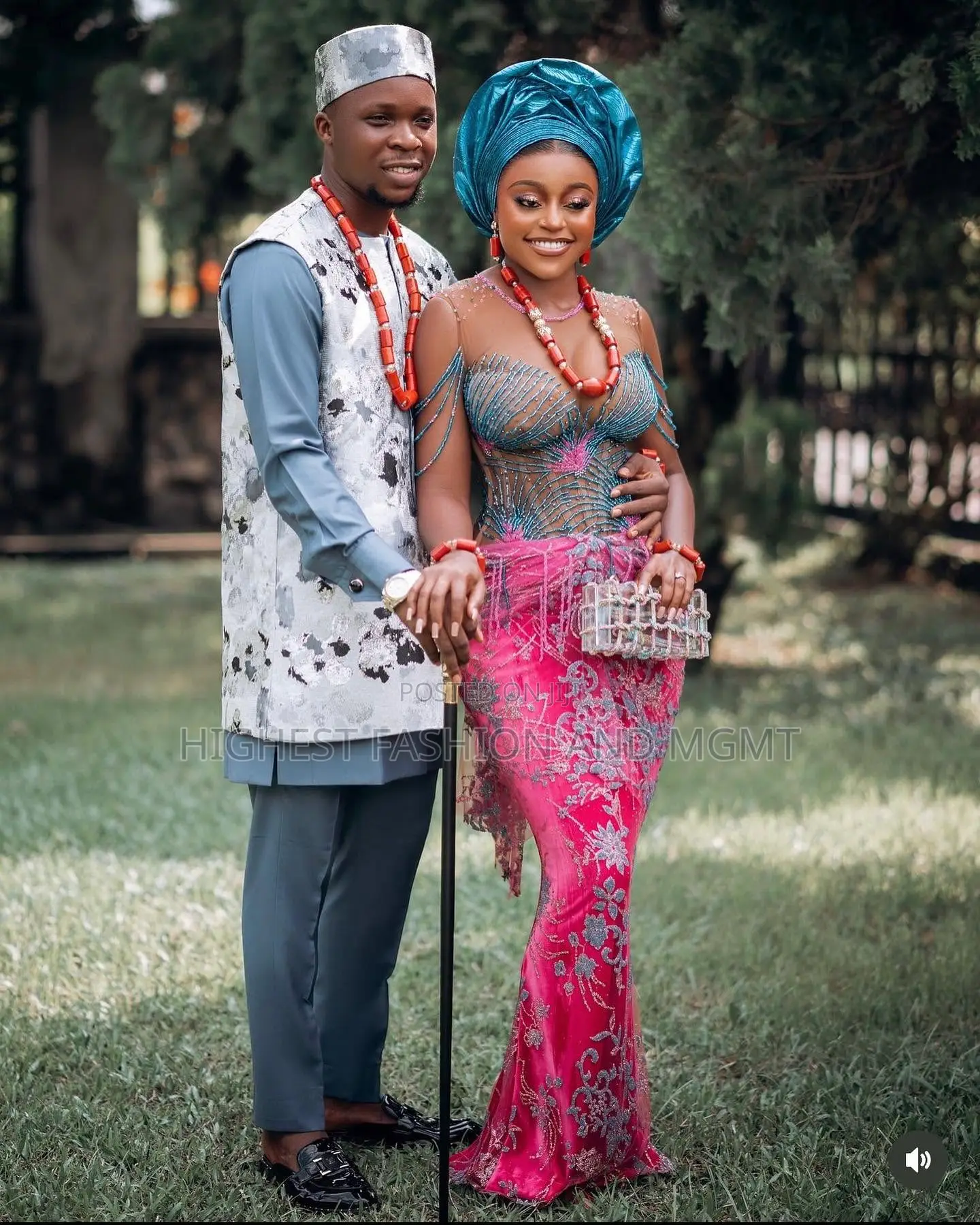 Illusion-Mesh Beaded Gown Patterned Traditional Tunic Set
