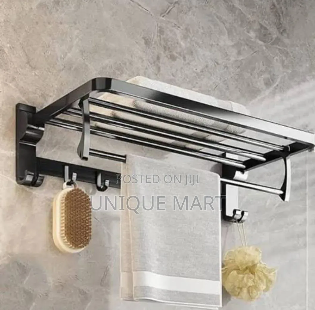 56cm Stainless Wall Mounted Multiple Towel Rack With Sponge Hooks