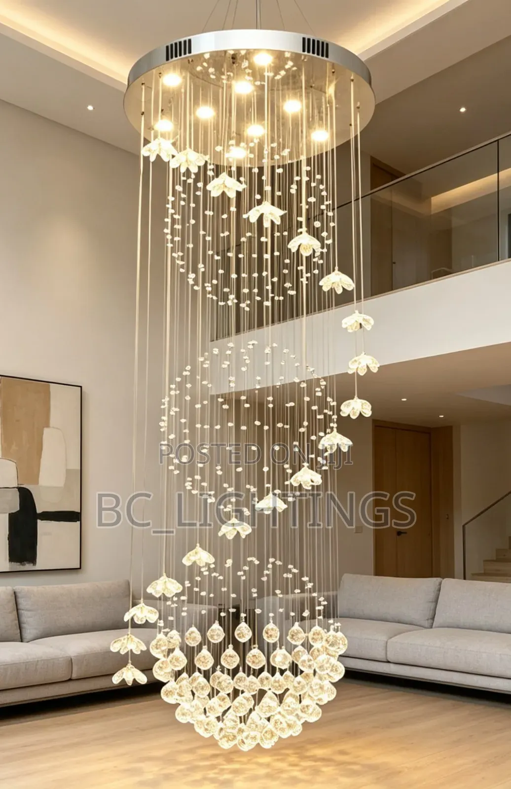 Modern Crystal Chandelier for Spiral Design LED Luxury Crystal Lamp