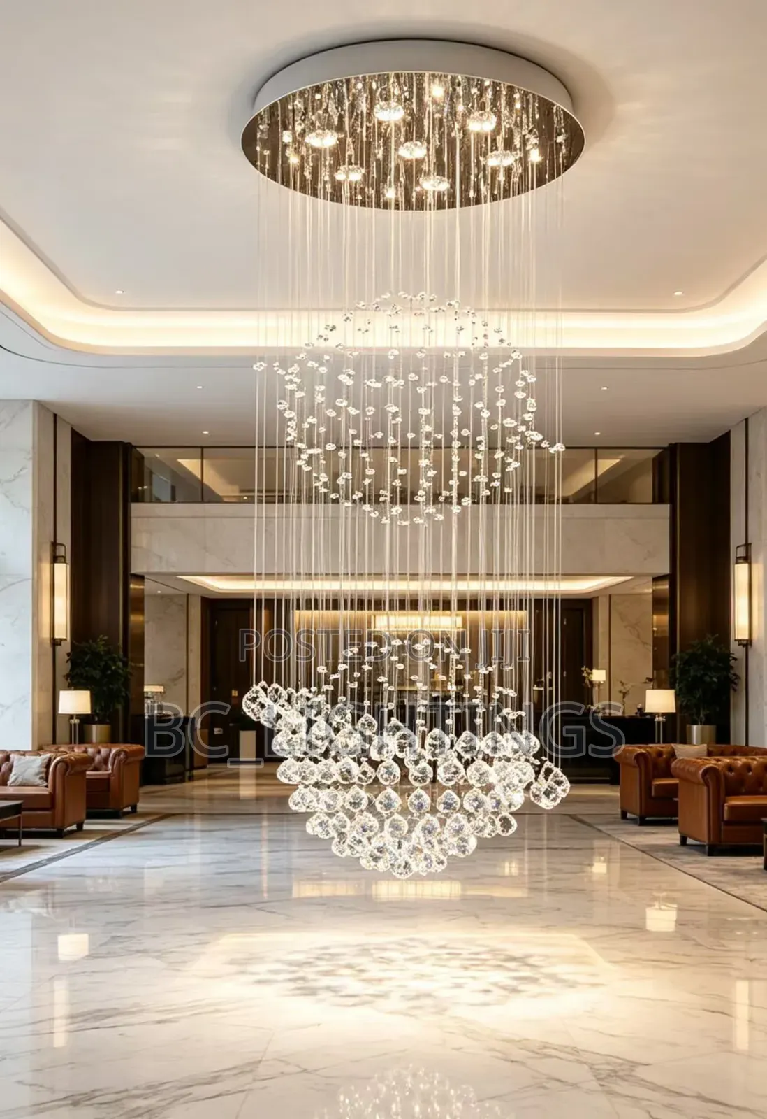 Modern Crystal Chandelier for Spiral Design LED Luxury Crystal Lamp