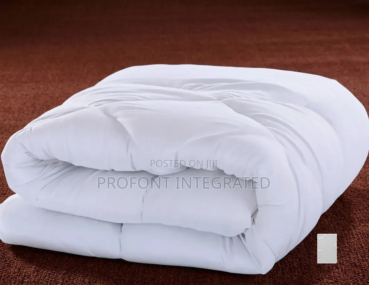 100% Pure White Duvet, Bedsheet, Pillowcases (5 Star Hotel Standard)