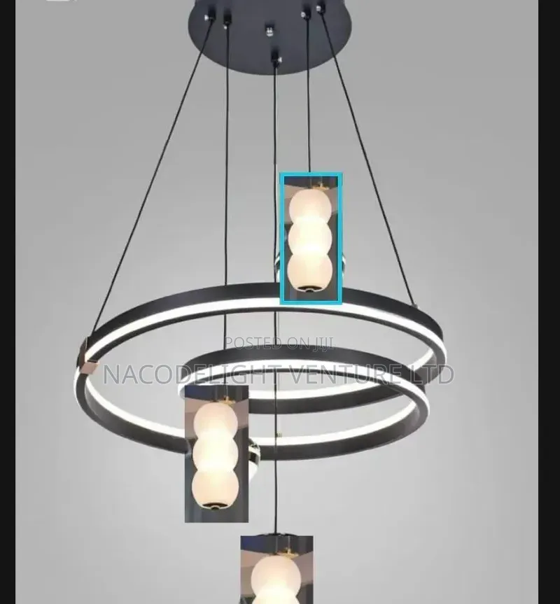 Modern LED Ring Pendant With Decorative Globe Lights.