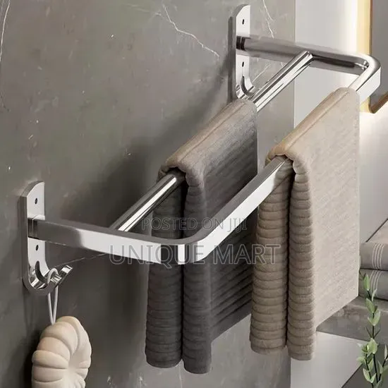 60cm Wall Mounted Double Rack With Sponge Hooks