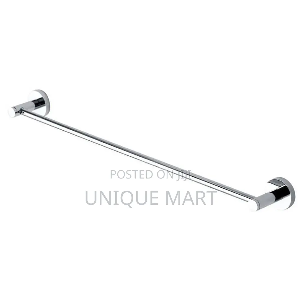 60cm Single Wall Mounted Black Steel Towel Rack. Available in Aluminum