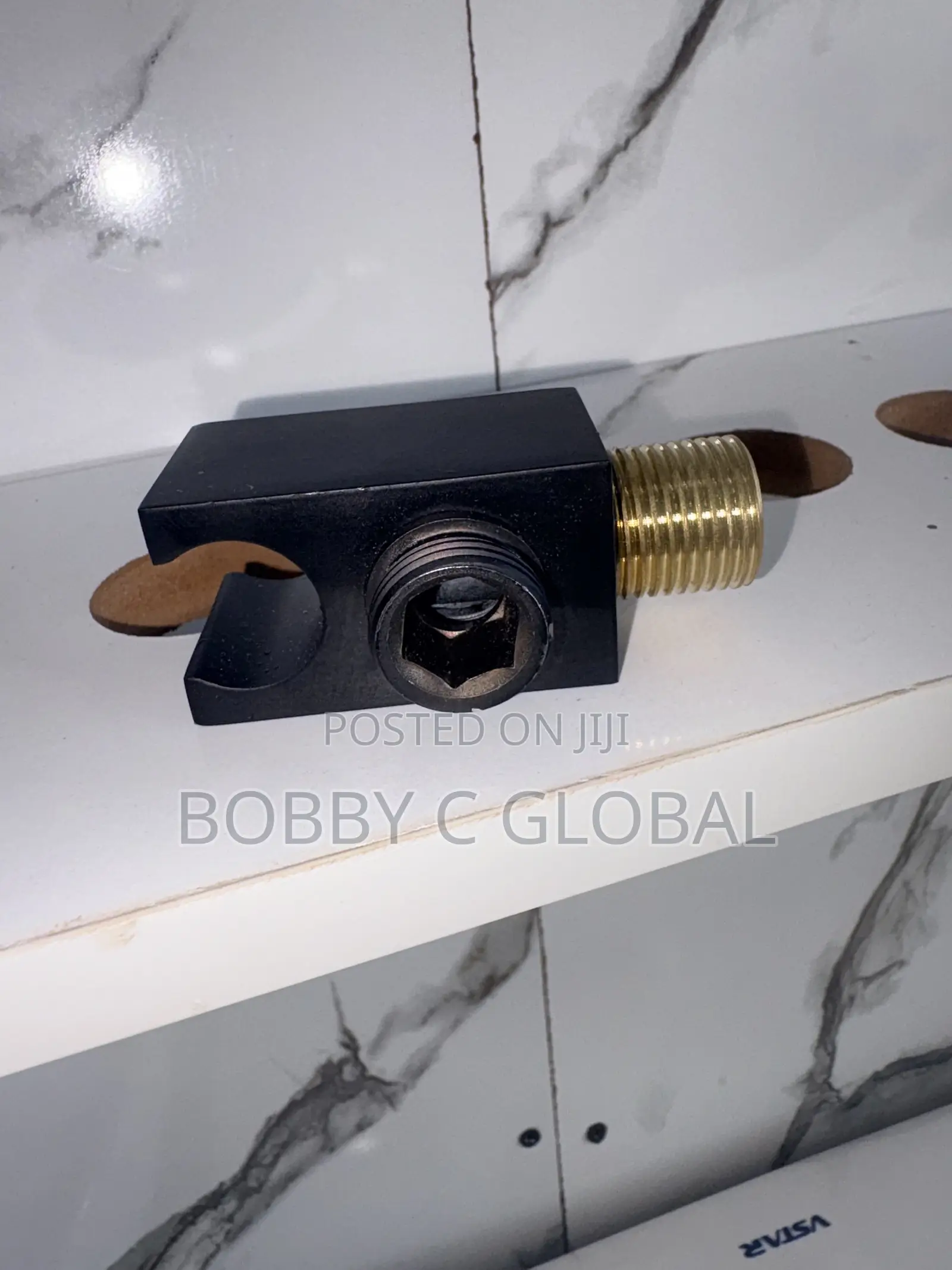 Black Conduit Shower Holder (Wall Outlet Elbow)