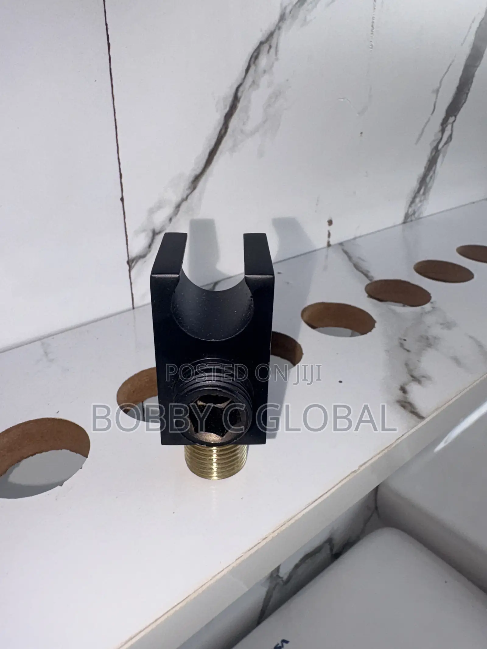 Black Conduit Shower Holder (Wall Outlet Elbow)