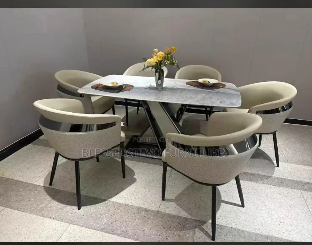 Dining Table With 6 Chairs and Colour Is Available