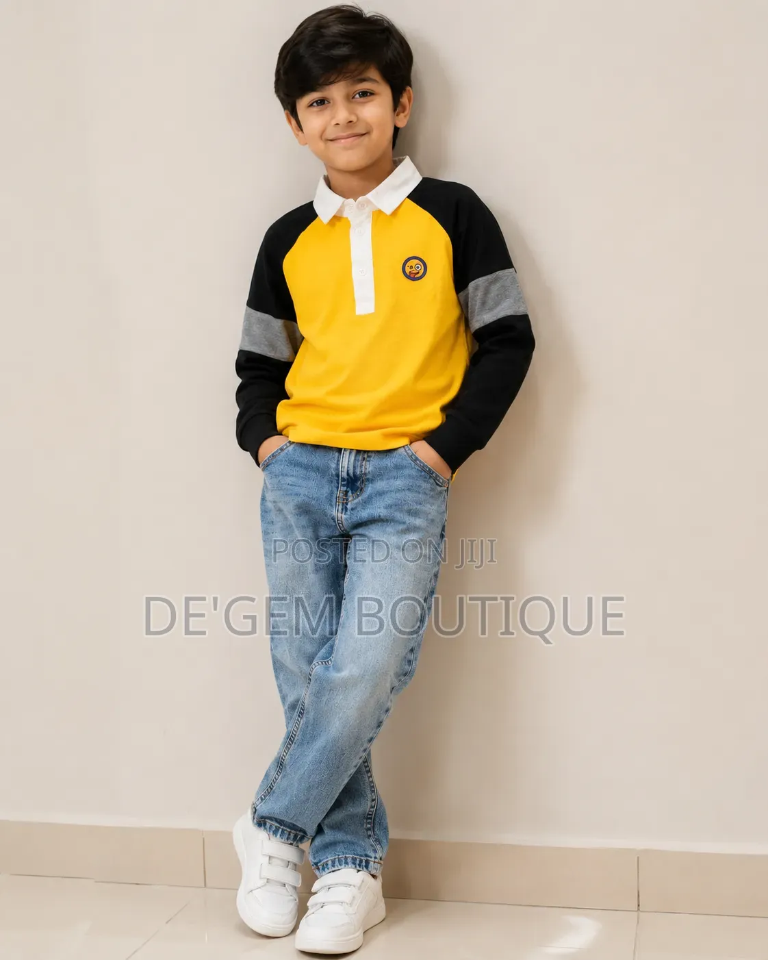 Stock Jean With Polo Long Sleeve Shirt