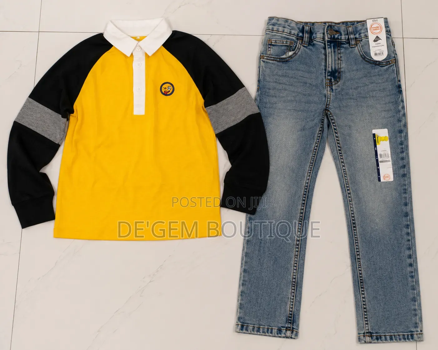Stock Jean With Polo Long Sleeve Shirt