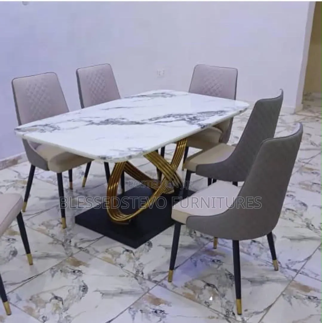Marble Dining Table by 6 Chair