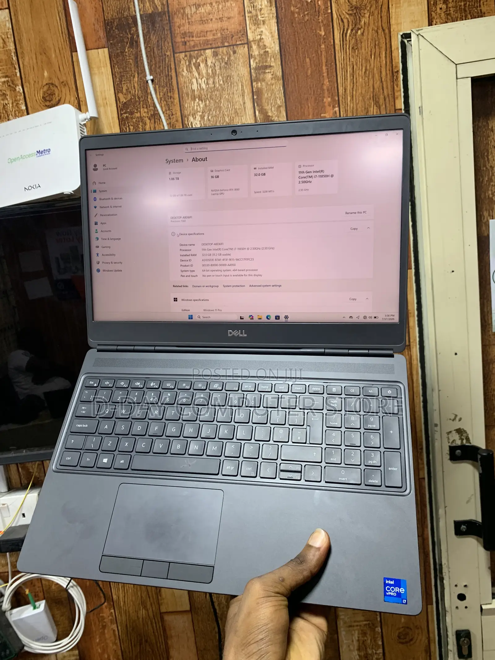 Laptop Dell Precision 7560 32GB Intel Core i7 SSD 2T