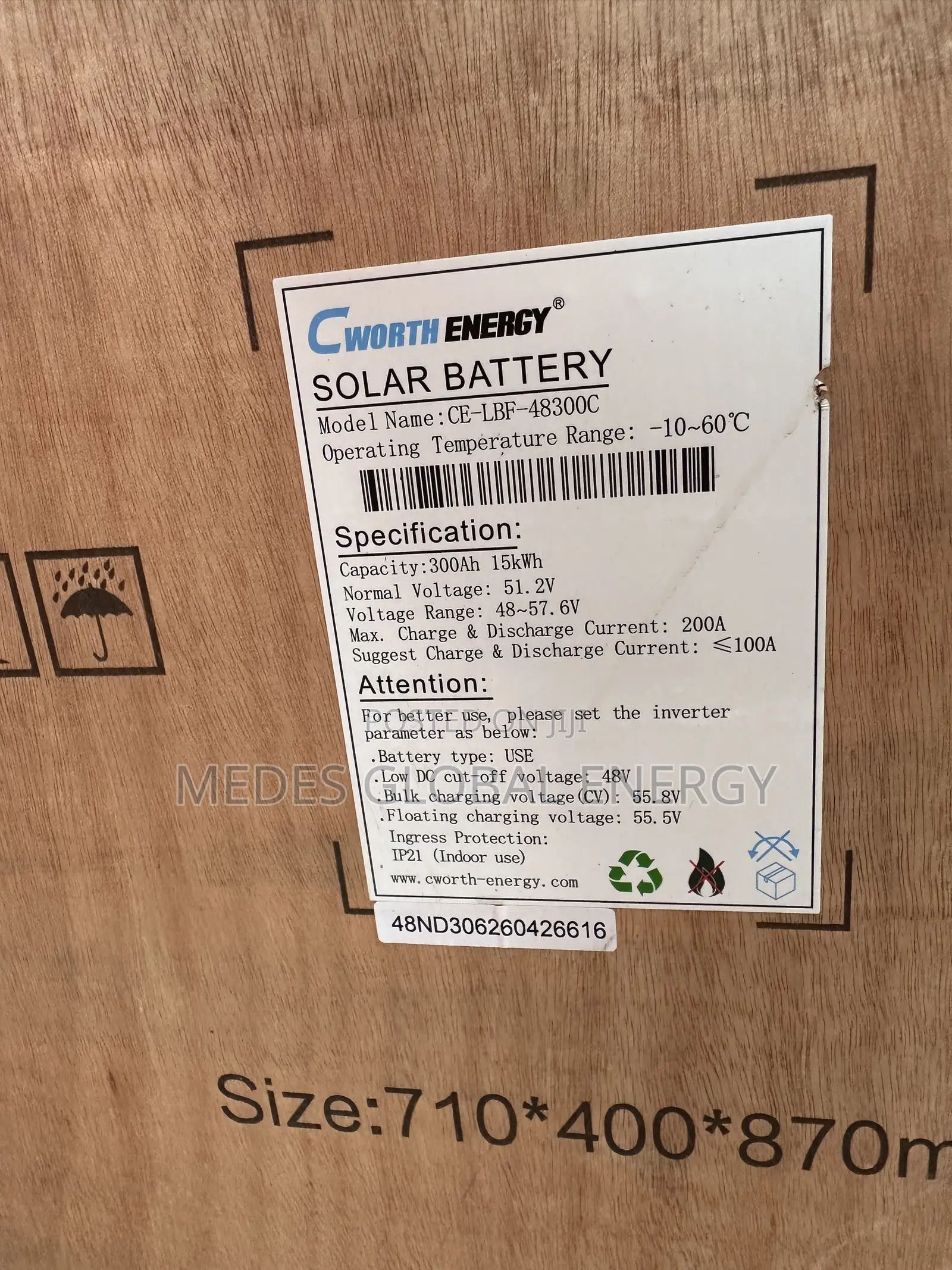 15kwh 51.2v Cworth Lithium Ion Battery