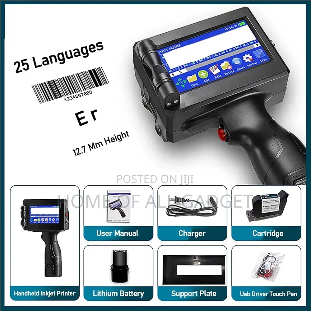 Intelligent Handheld Inkjet Printer Supports 1 to 5 Lines of Printing