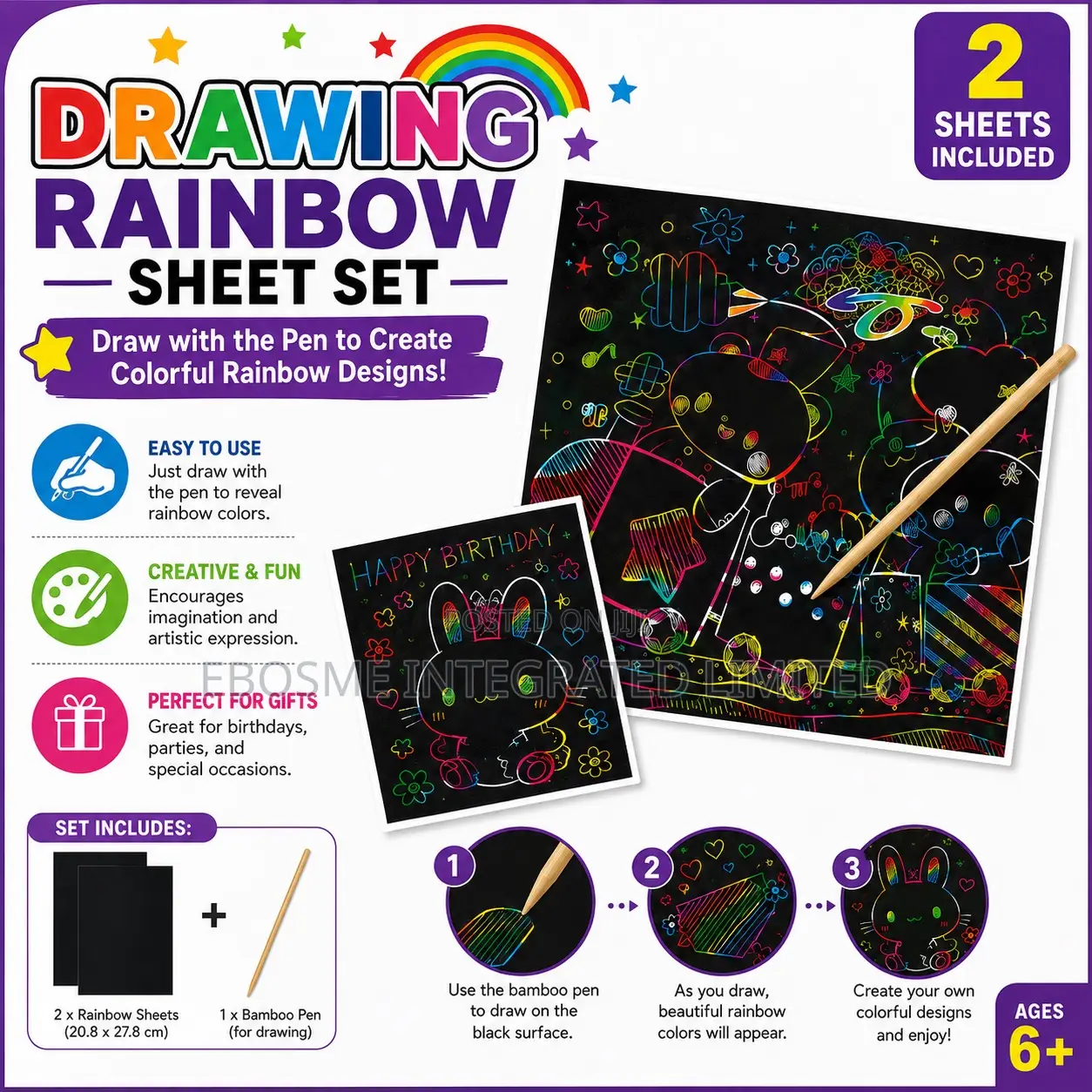 Rainbow Drawing Sheets 20.8 Cm X 27.8 Cm