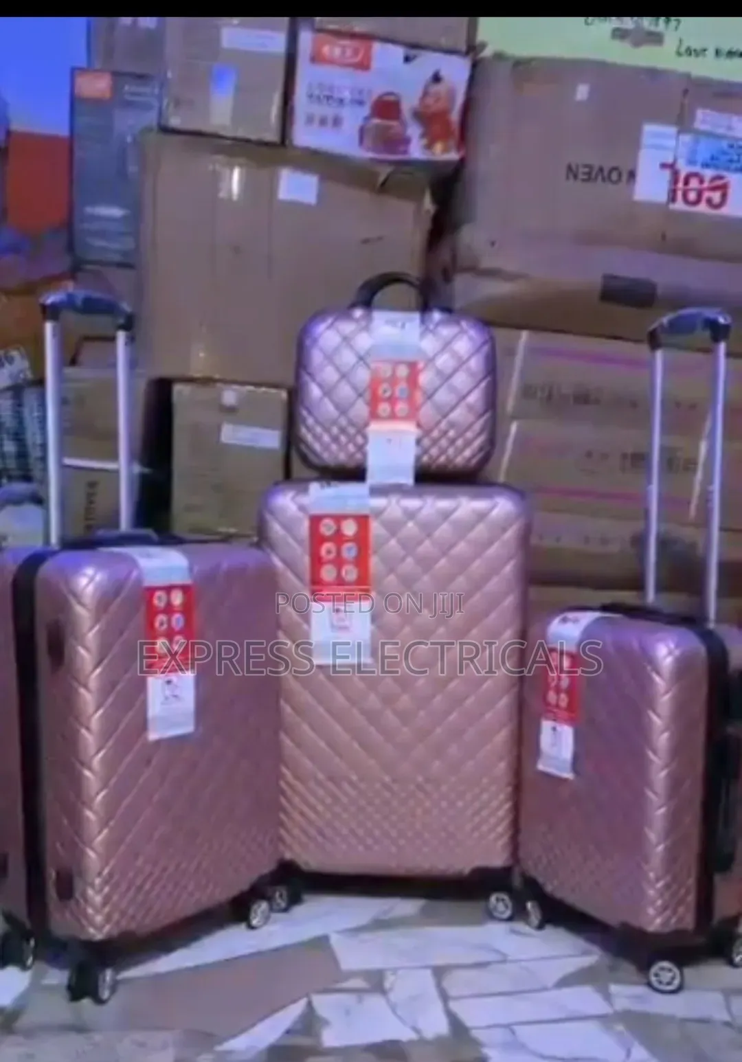 4-in-1 Diamond Quilted Travel Luggage Set