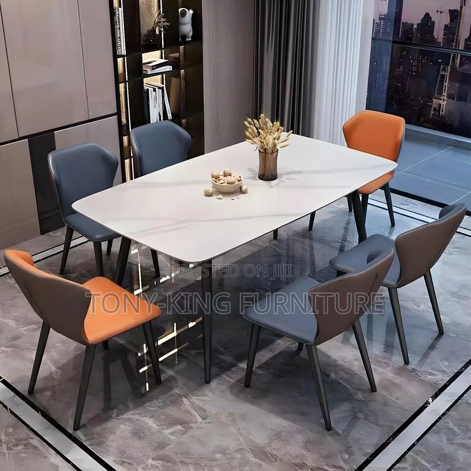 New Imported Classic 6 Seaters Marble Top Dining Set